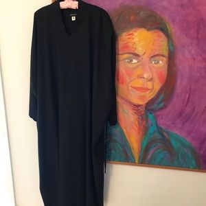 Eskandar v-neck maxi dress,wool/cashmere